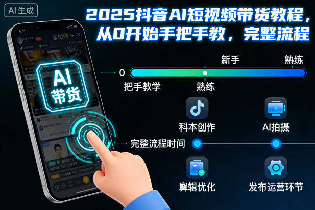 2025抖音AI短视频带货教程，从0开始手把手教，完整流程-新时光资源网