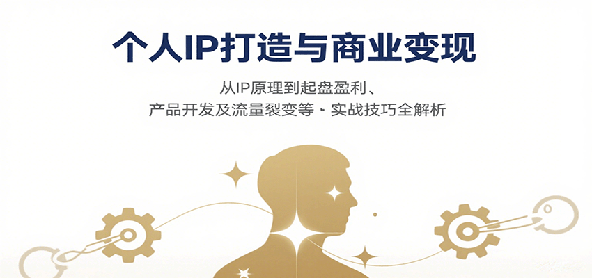 个人IP打造与商业变现，从IP原理到起盘盈利、产品开发及流量裂变等实战技巧全解析-新时光资源网