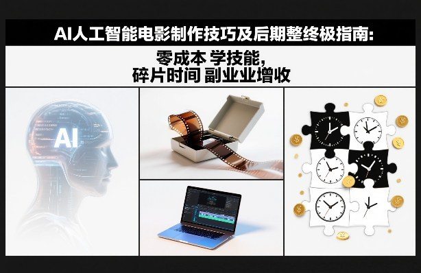 AI人工智能电影制作技巧及后期完整终极指南：零成本学技能，碎片时间副业增收-新时光资源网