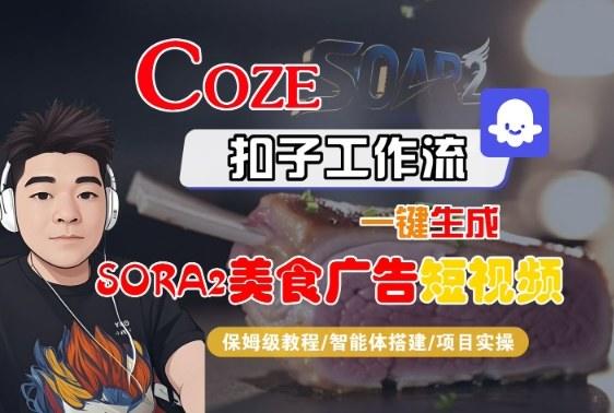 Coze扣子智能体工作流一键生成“SORA2美食广告“短视频,全流程保姆级教学-新时光资源网