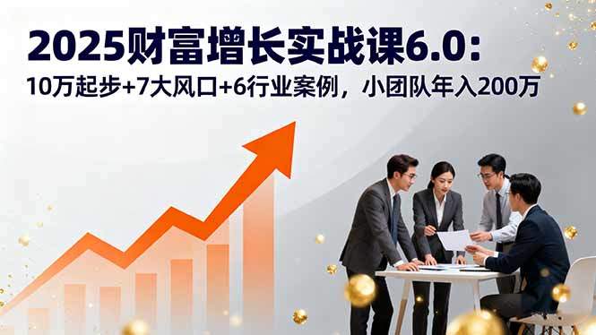 2025财富增长实战课6.0：10万起步+7大风口+6行业案例，小团队年入200万-新时光资源网