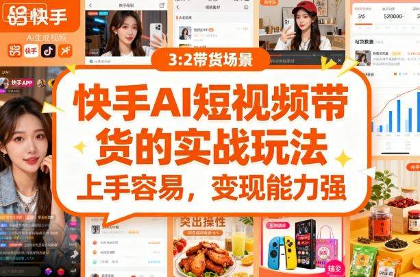 快手ai短视频带货的实战玩法，上手容易，变现能力强-新时光资源网