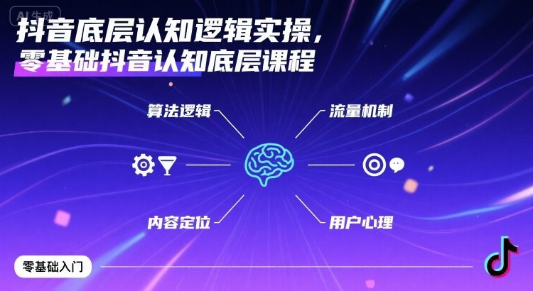 抖音底层认知逻辑实操，零基础抖音认知底层课程-新时光资源网