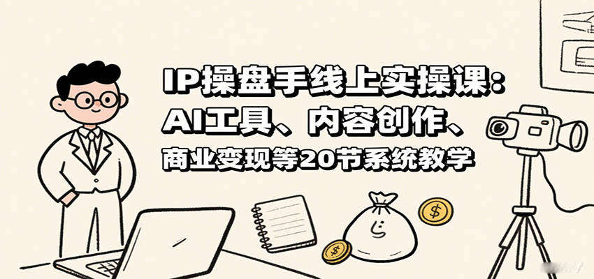 IP操盘手线上实操课：AI工具、内容创作、商业变现等20节系统教学-新时光资源网