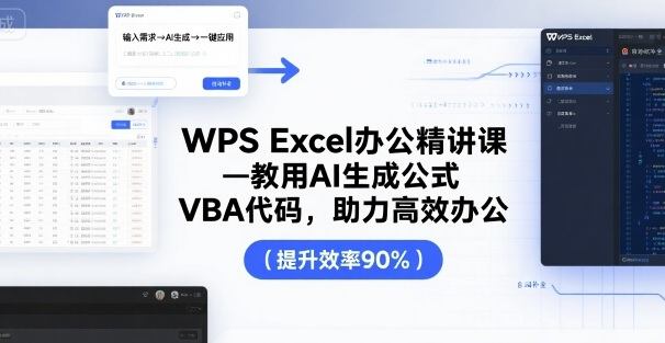 WPS Excel办公精讲课，教用 AI 生成公式，VBA 代码，助力高效办公-新时光资源网