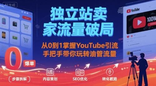 独立站卖家流量破局：从0到1掌握YouTube引流，手把手带你玩转油管流量-新时光资源网