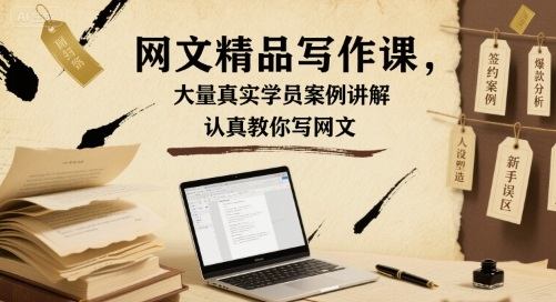 网文精品写作课，大量真实学员案例讲解，认真教你写网文-新时光资源网