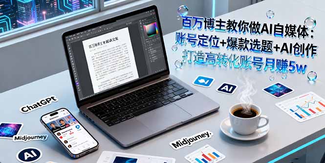 百万博主教你做AI自媒体：账号定位+爆款选题+AI创作 打造高转化账号月赚5w-新时光资源网