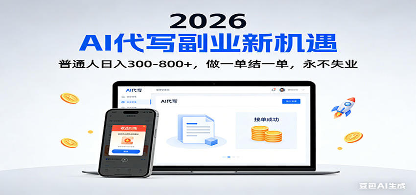 2026 副业首选!AI 代写日入 300-800,普通人0门槛,做一单结一单!-新时光资源网
