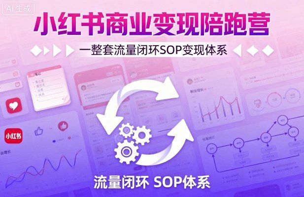 小红书商业变现陪跑营，轻IP矩阵 私域获客 聚光投流，一整套流量闭环SOP变现体系-新时光资源网