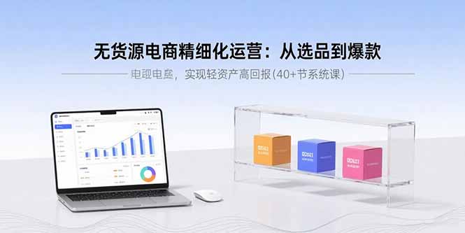 无货源电商精细化运营：从选品到爆款，实现轻资产高回报(40+节系统课-新时光资源网