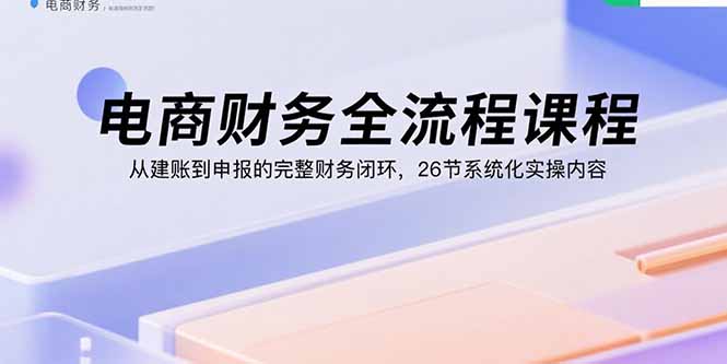 电商财务全流程课程：从建账到申报的完整财务闭环，26节系统化实操内容-新时光资源网