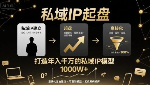 私域IP起盘，私域ip建立、起盘、高转化，打造年入千万的私域ip模型-新时光资源网