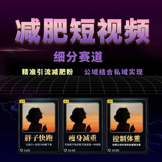 图片[1]-减肥短视频赛道运营课：素材准备-视频制作-引流变现全流程 (附素材-新时光资源网