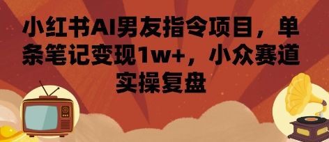 小红书AI男友指令项目，单条笔记变现1w+，小众赛道实操复盘-新时光资源网
