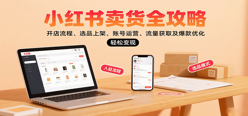 小红书卖货全攻略：开店流程、选品上架、账号运营、流量获取及爆款优化，轻松变现-新时光资源网