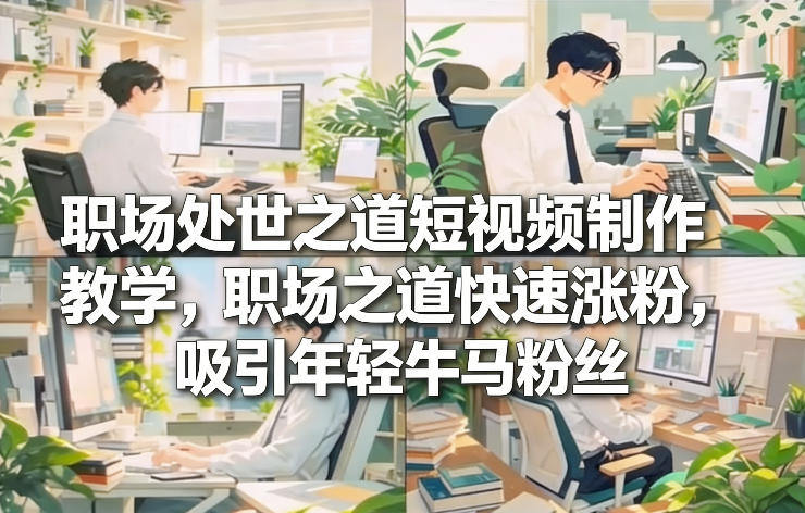 职场处世之道短视频制作教学，职场之道快速涨粉，吸引年轻牛马粉丝-新时光资源网