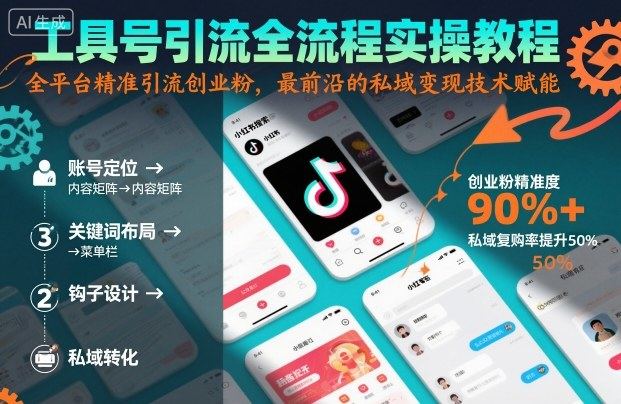 工具号引流全流程保姆级实操教程，全平台精准引流创业粉，最前沿的私域变现技术赋能-新时光资源网