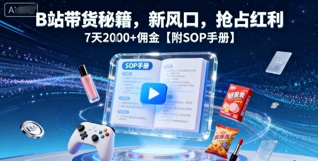 B站带货秘籍，新风口，抢占红利，7天2k+佣金【附SOP手册】-新时光资源网