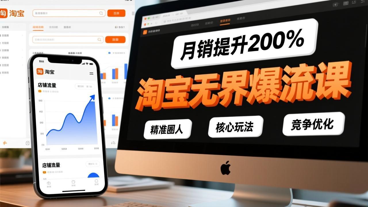 淘宝无界爆流课，精准圈人、核心玩法、竞争优化，快速引爆店铺流量，月销提升200%-新时光资源网