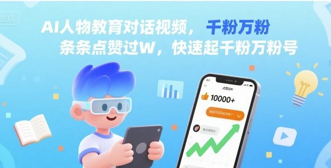 AI人物教育对话视频，条条点赞过W，快速起千粉万粉号-新时光资源网