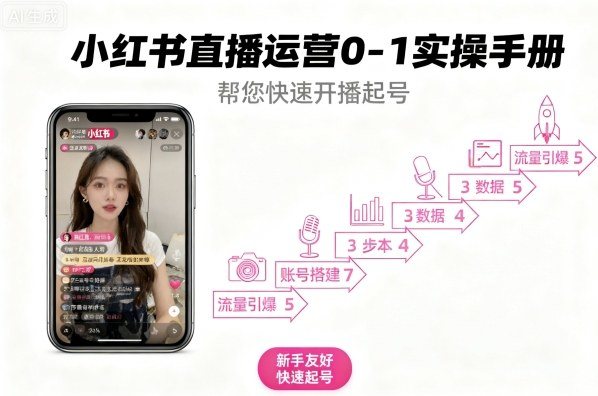 小红书直播运营0-1实操手册，帮您快速开播起号-新时光资源网