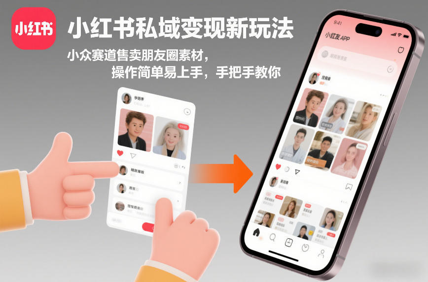 小红书私域变现新玩法，小众赛道售卖朋友圈素材，操作简单易上手，手把手教你-新时光资源网