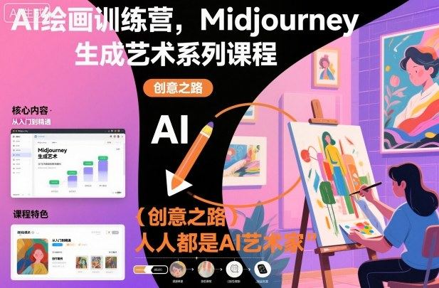 AI绘画训练营，Midjourney生成艺术系列课程，人人都是AI艺术家-新时光资源网