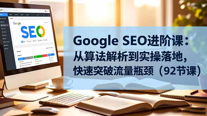Google SEO进阶课：从算法解析到实操落地，快速突破流量瓶颈(92节课-新时光资源网