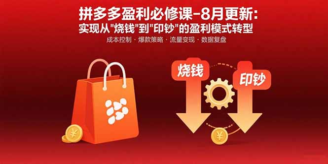 拼多多盈利必修课-8月更新：突破运营瓶颈 实现从烧钱到印钞的盈利模式转型-新时光资源网