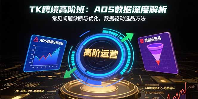 TK跨境高阶班：ADS数据深度解析，常见问题诊断与优化，数据驱动选品方法-新时光资源网