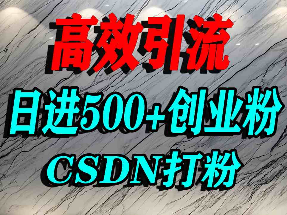 怎么打创业粉？CSDN又一个你不知道的打粉引流神秘平台，单人日引500+精准流量-新时光资源网