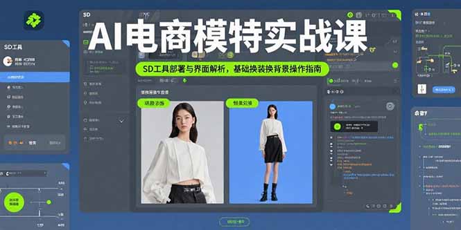 AI电商模特实战课，SD工具部署与界面解析，基础换装换背景操作指南-新时光资源网