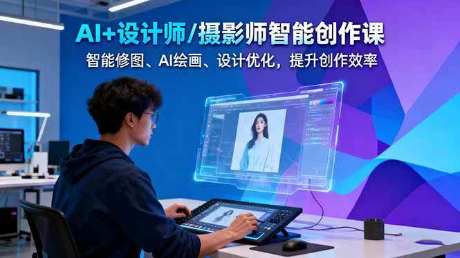 AI+设计师/摄影师智能创作课:智能修图、AI绘画、设计优化,提升创作效率-新时光资源网