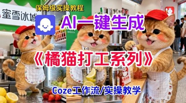 Coze扣子工作流一键生成胖橘猫打工短视频，保姆级实操搭建教学-新时光资源网