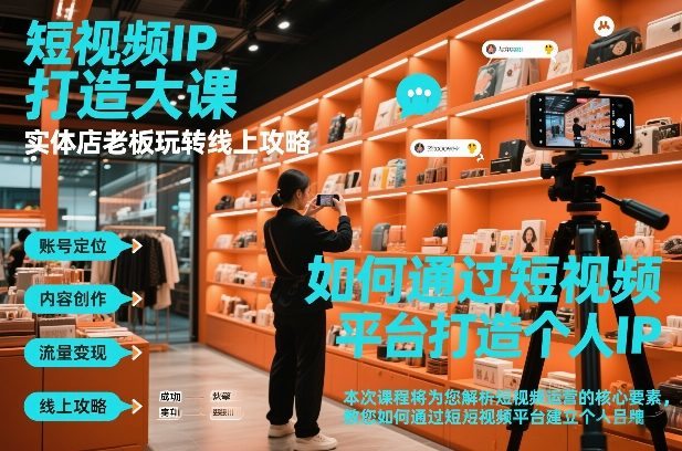 短视频ip打造大课，实体店老板玩转线上攻略-新时光资源网