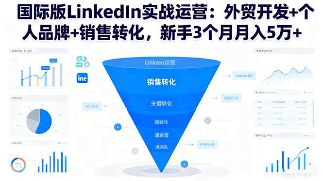国际版LinkedIn实战运营:外贸开发+个人品牌+销售转化,新手3个月月入5万+-新时光资源网