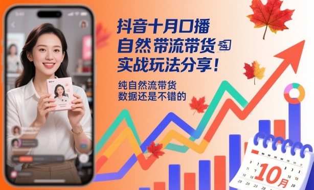 抖音十月口播自然流带货实战玩法分享,纯自然流带货,数据还是不错的-新时光资源网
