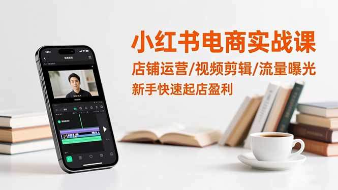 小红书电商实战课：店铺运营/视频剪辑/流量曝光，新手快速起店盈利-新时光资源网