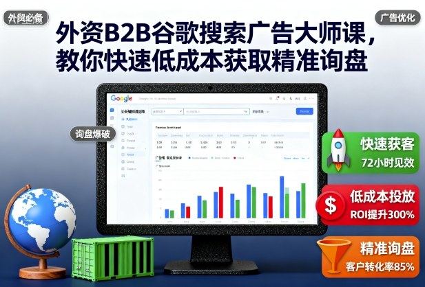 外资B2B谷歌搜索广告大师课,教你快速低成本获取精准询盘-新时光资源网