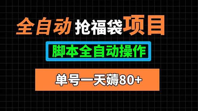 全自动抢福袋项目，单号一天80+脚本全自动操作-新时光资源网