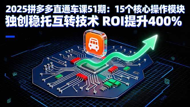 2025拼多多直通车课51期：15个核心操作模块 独创稳托互转技术 ROI提升400%-新时光资源网