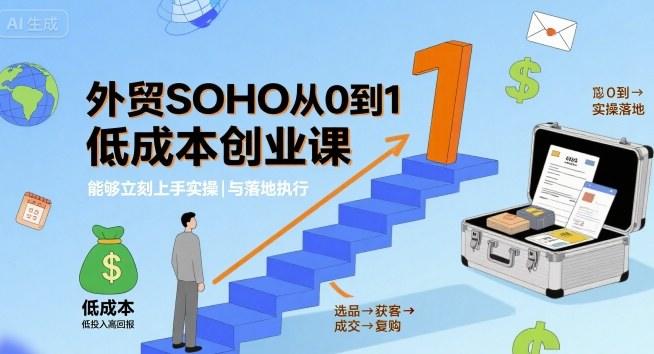 外贸SOHO从0到1低成本创业课，能够立刻上手实操与落地执行-新时光资源网