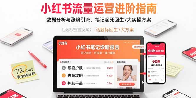 小红书流量运营进阶指南，数据分析与涨粉引流，笔记起死回生7大实操方案-新时光资源网
