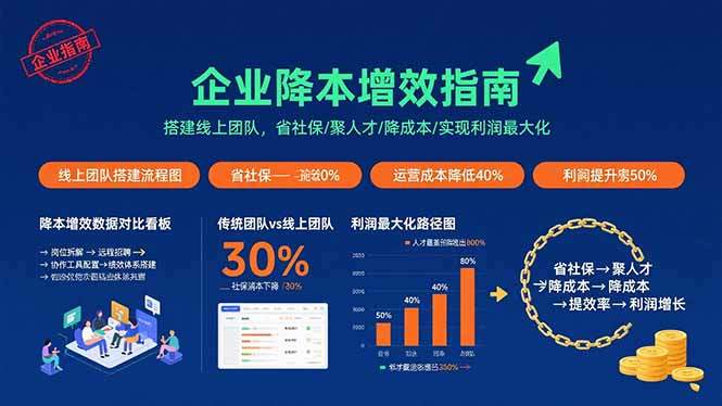 企业降本增效指南：搭建线上团队，省社保/聚人才/降成本/实现利润最大化-新时光资源网
