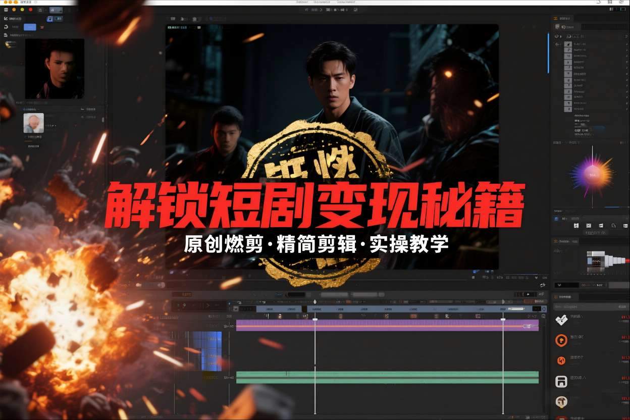 短剧拉新之原创燃剪精简剪辑实操课，解锁短剧变现秘籍-新时光资源网