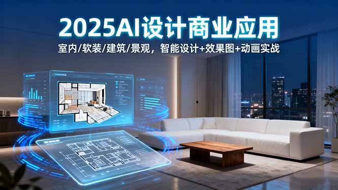 2025AI设计商业应用:室内/软装/建筑/景观,智能设计+效果图+动画实战-新时光资源网