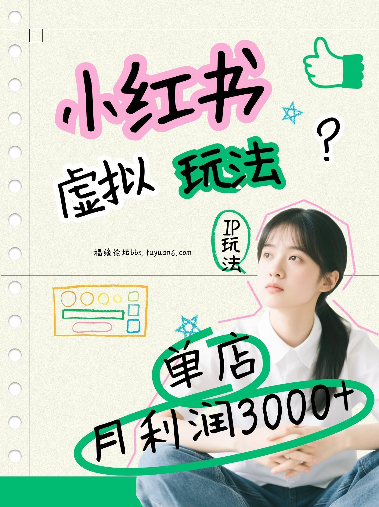 小红书虚拟玩法(铺货流和单品玩法)，单店月利润3000+，IP打法+原创商品(0违规)-新时光资源网