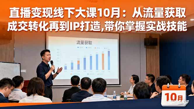 直播变现线下大课10月：从流量获取到成交转化再到IP打造,带你掌握实战技能-新时光资源网