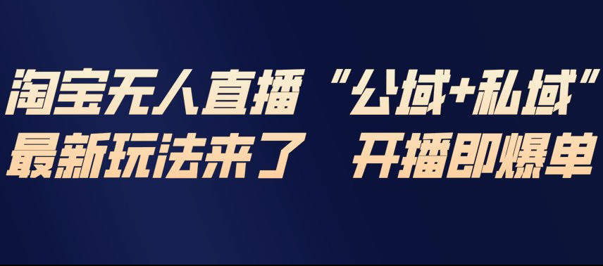 淘宝无人直播完整教程，公试+私域，最新玩法来了，开播即爆单-新时光资源网